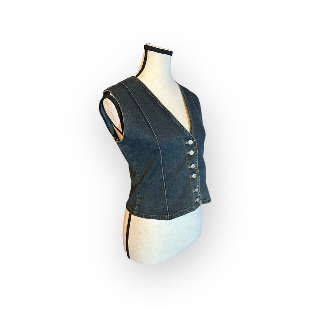 Women’s Sexso Jeans Israeli Brand 0 / Small Vintage Denim Button Up Jean Vest - Picture 6 of 7